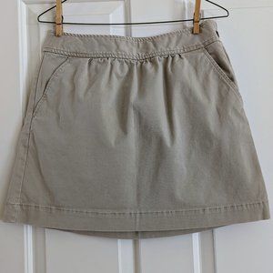 J. Crew khaki mini skirt pockets stretch cotton size 4